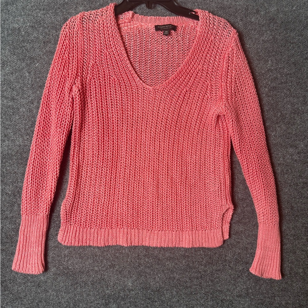 Banana Republic Pink 100% Italian Linen Sweater - Size XS